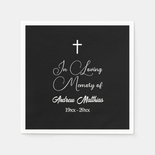 思い出の葬儀を愛しエレガントて スタンダードカクテルナプキン (正面)