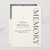 思い出の葬儀を愛するミニマルなベージュ 招待状 (正面/裏面)