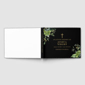 思い出の葬儀を愛する緑のクリスチャン ゲストブック (全面)