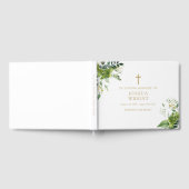 思い出の葬儀を愛する緑のクリスチャン ゲストブック (全面)