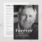思い出の葬儀プログラム 永遠に心に Simple Funeral Program 招待状 (正面/裏面)