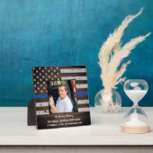 思い出の薄い青い線を愛する警察の記念碑 フォトプラーク (インサイチュ)