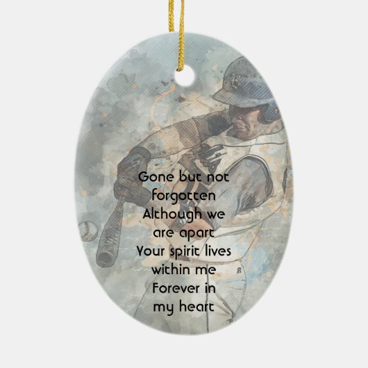 思い出の記念 メモリーカード 野球 スポーツ セラミックオーナメント (裏面)