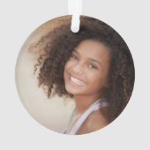 思い出の記憶の記念品 緑の写真 オーナメント (裏面)