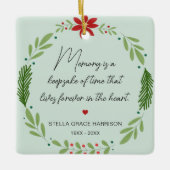 思い出の記憶は緑の記念写真 セラミックオーナメント (正面)