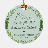 思い出の記憶は緑の記念写真 セラミックオーナメント (正面)