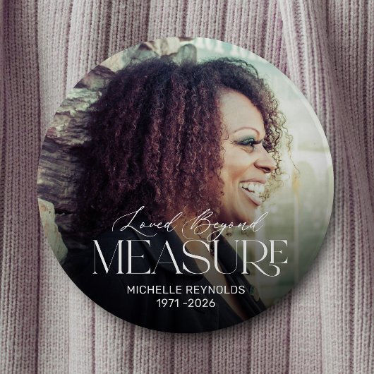 思い出の追悼メモリアルボタン Loved Beyond Measure 缶バッジ