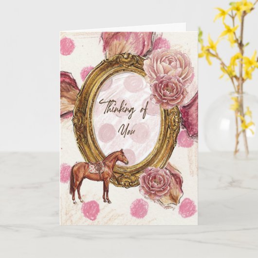 思い出の馬 カード (黄色い花)