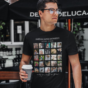 思い出の25枚の写真コラージュ メモリアルTシャツ Tシャツ