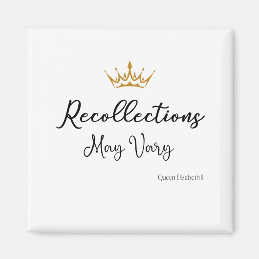 思い出は可変引用文クイーンE金ゴールドクラウン マグネット (正面)