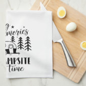 思い出をハッピーなキャンパーおもしろい夏 キッチンタオル (四つ折り)