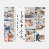 思い出をモダン愛する写真のコラージュ フリースブランケット (正面(横))