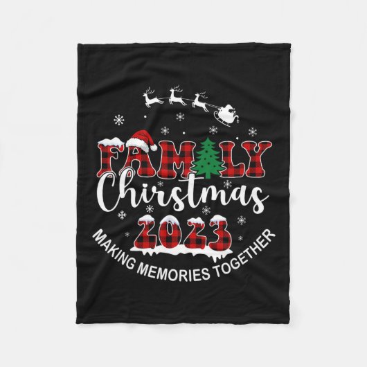 思い出を一緒にバッファローのプレイド家族のChri フリースブランケット (正面)