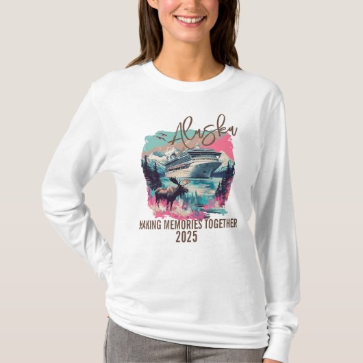 思い出を一緒に作るアラスカ船旅 Tシャツ (正面)