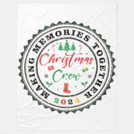 思い出を一緒に作る家族のクリスマスクルー2024 フリースブランケット