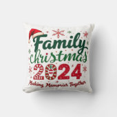 思い出を一緒に作る家族のクリスマスピロー クッション (正面)
