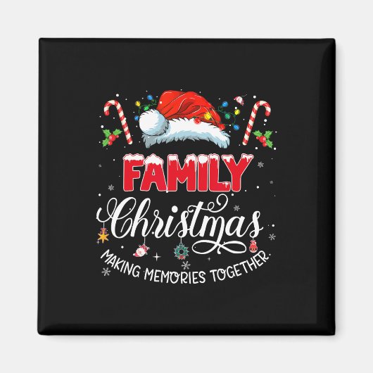 思い出を一緒に作る家族のクリスマス マグネット (正面)