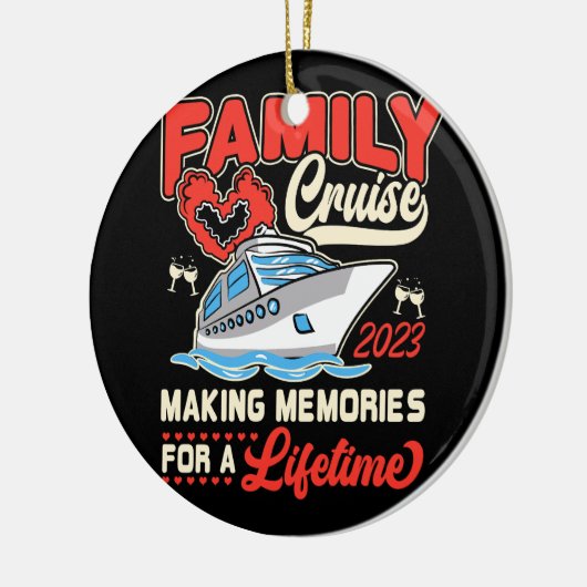 思い出を作るクルージングのためのファミリークルーズ2023 セラミックオーナメント (左)