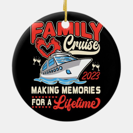 思い出を作るクルージングのためのファミリークルーズ2023 セラミックオーナメント (裏面)