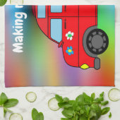 「思い出を作る！」 カンパーバン茶タオル キッチンタオル (折り畳み)