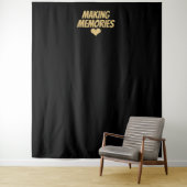 思い出を作る ゴールド ブラック ウェディング フォト バックドロップ タペストリー (インサイチュ)