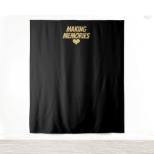 思い出を作る ゴールド ブラック ウェディング フォト バックドロップ