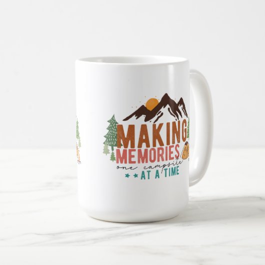 思い出を作る,一度に一つのキャンプ場 コーヒーマグカップ (正面右)
