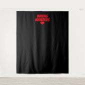 思い出を作る 赤黒 ウェディング フォト バックドロップ タペストリー (正面)