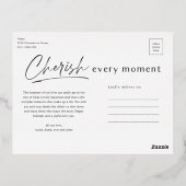 思い出を大切に Simple Script フォトコラージュ 箔シーズンポストカード (裏面)