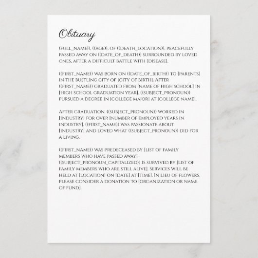 思い出を愛して写真のシンプル死亡告別式 プログラム (裏面)