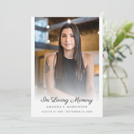 思い出を愛して写真のシンプル死亡告別式 プログラム (スタンド正面)