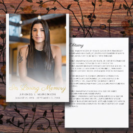 思い出を愛して写真のシンプル死亡告別式 箔招待状