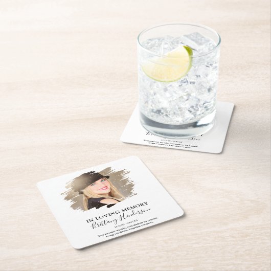 思い出を愛して |フォトメモリアル スクエアペーパーコースター (インサイチュ)