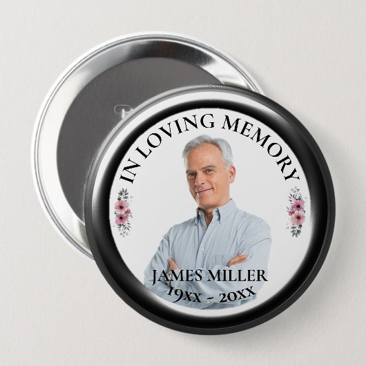 思い出を愛して。写真の個人用設定ボタン 缶バッジ (正面&裏面)