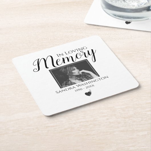 思い出を愛して |写真記念祭 スクエアペーパーコースター (アングル)