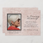 思い出を愛して |大理石ピンク記念写真カード サンキューカード (正面/裏面)