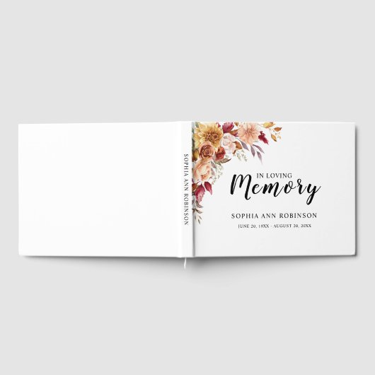 思い出を愛しエレガントてフローラ葬儀 ゲストブック (全面)