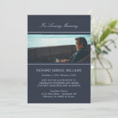 思い出を愛しミニマルているネイビーブルー |フォトカスタムー 招待状 (スタンド正面)