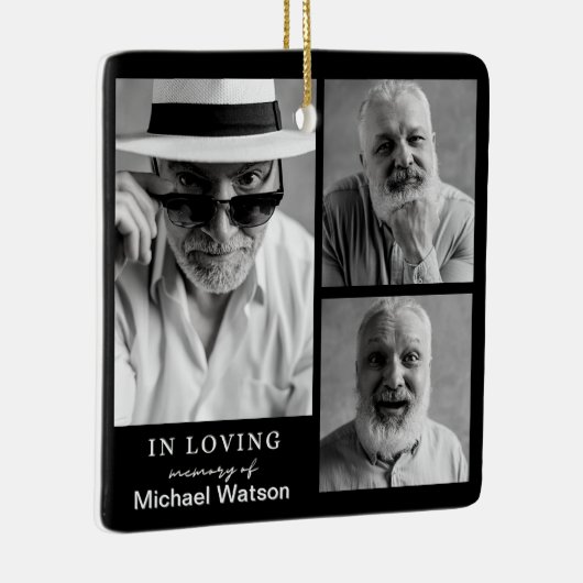 思い出を愛するおじいちゃん葬儀記念記念の記念 セラミックオーナメント (右)