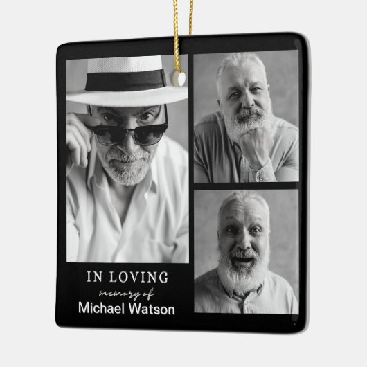 思い出を愛するおじいちゃん葬儀記念記念の記念 セラミックオーナメント (左)