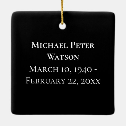 思い出を愛するおじいちゃん葬儀記念記念の記念 セラミックオーナメント (裏面)
