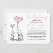 思い出を愛するかわいいピンクの子ども達|過去記事 招待状 (正面)