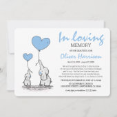 思い出を愛するかわいい青い子ども達|過去記事 招待状 (正面)