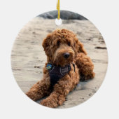 思い出を愛するコックパプー犬 セラミックオーナメント (裏面)