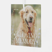 思い出を愛するペットのモダン記念エレガント写真 ガラスオーナメント (正面左)