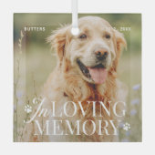 思い出を愛するペットのモダン記念エレガント写真 ガラスオーナメント (正面)