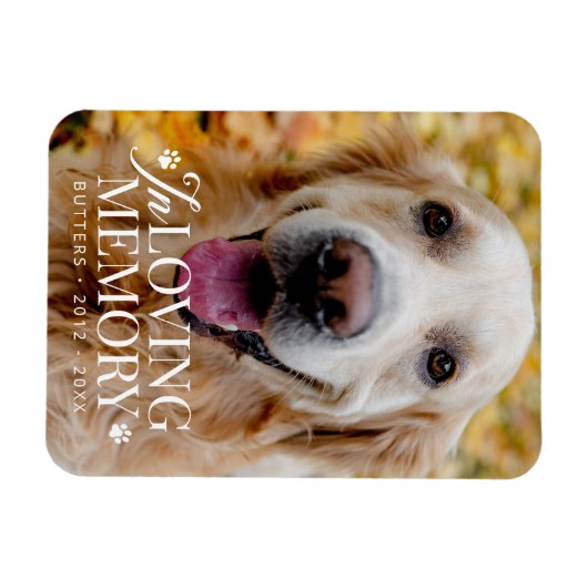 思い出を愛するペットのモダン記念エレガント写真 マグネット (横)