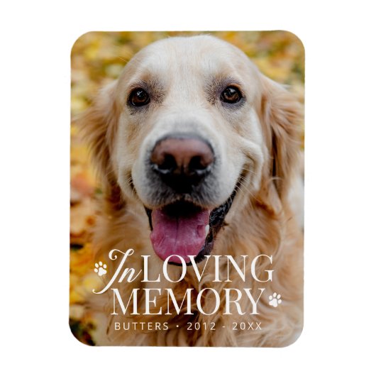 思い出を愛するペットのモダン記念エレガント写真 マグネット (縦)