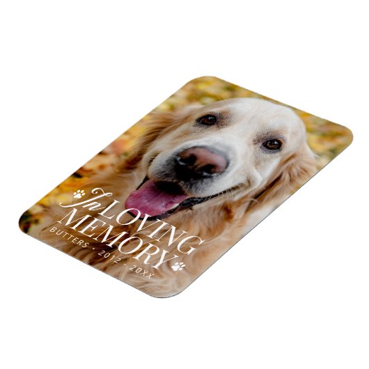 思い出を愛するペットのモダン記念エレガント写真 マグネット (左側)