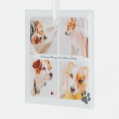 思い出を愛するペットの記念モダン碑 ガラスオーナメント (正面左)